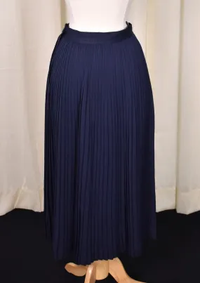 1940s Vintage Navy Pleated Skirt