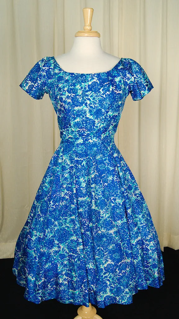 1950s Blue Princess Dress