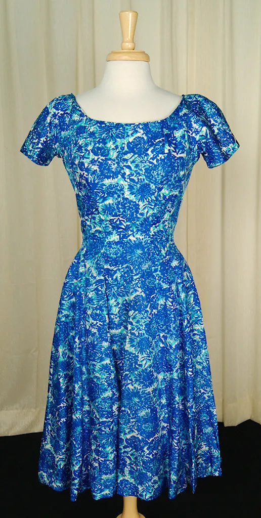 1950s Blue Princess Dress