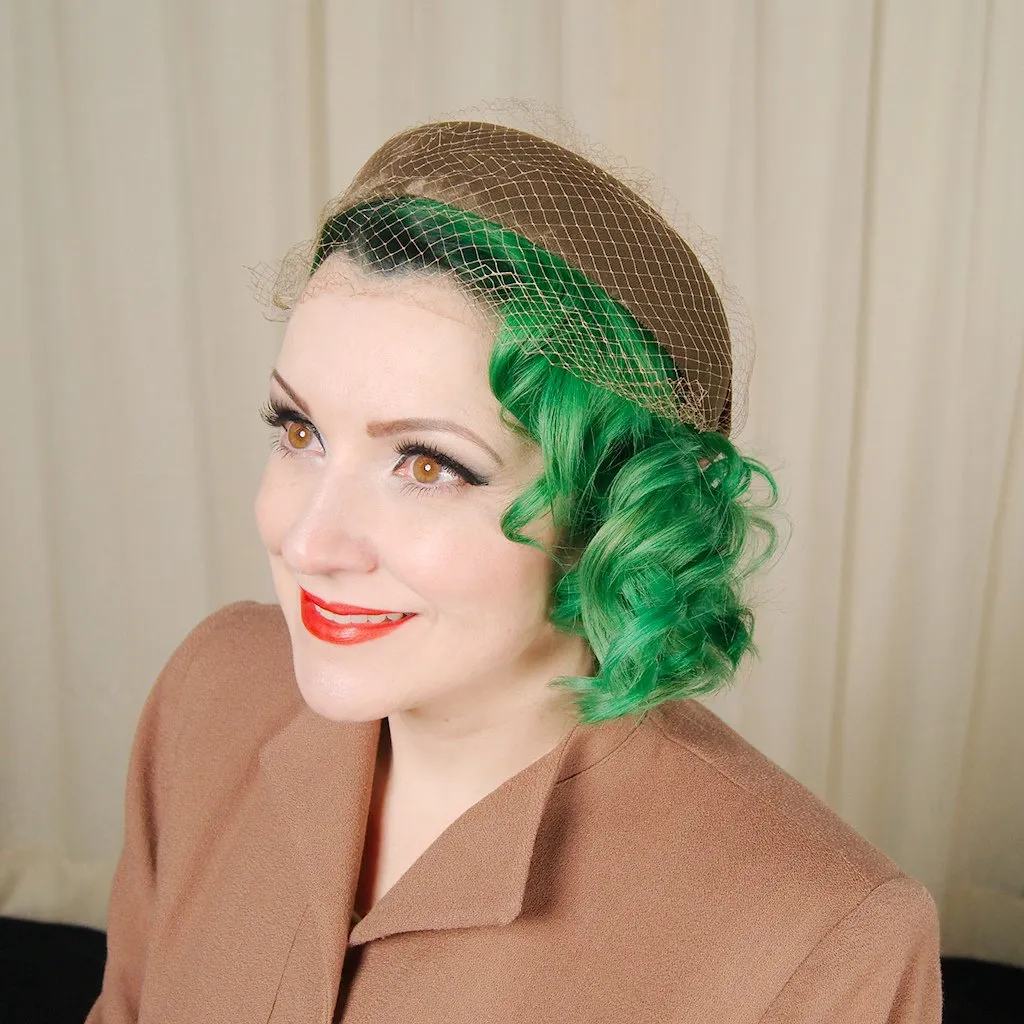 1950s Brown Velvet Bow Hat