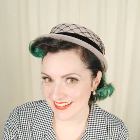 1950s Gray Wool Netting Hat