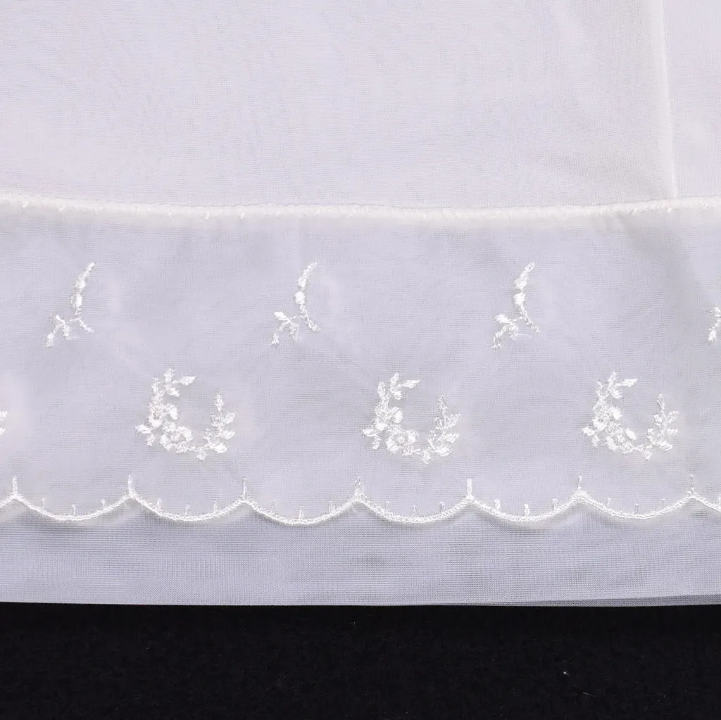 1950s Off White Embroidered Bust & Hem Full Slip