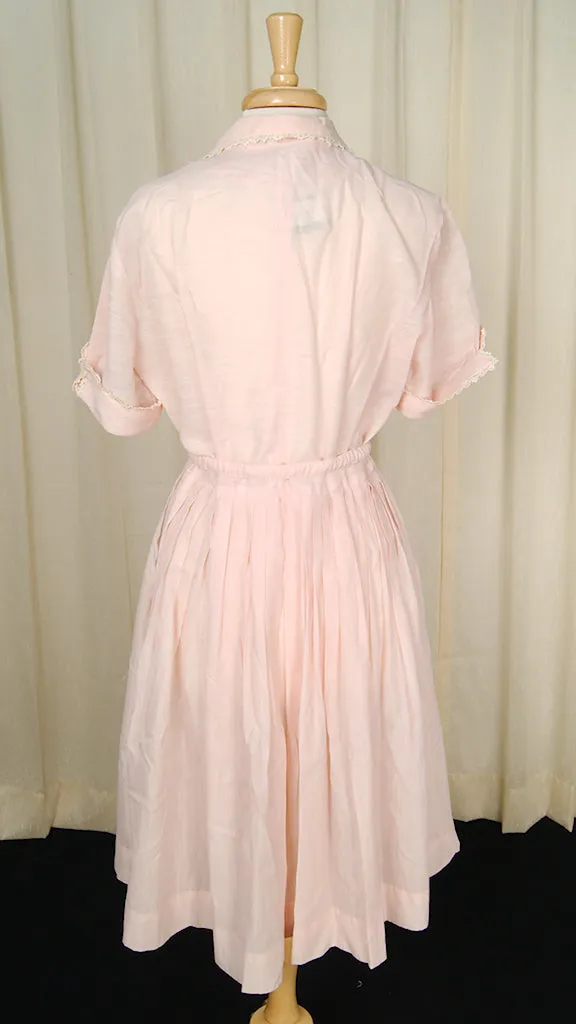 1950s Pink Shirtwaist Dress