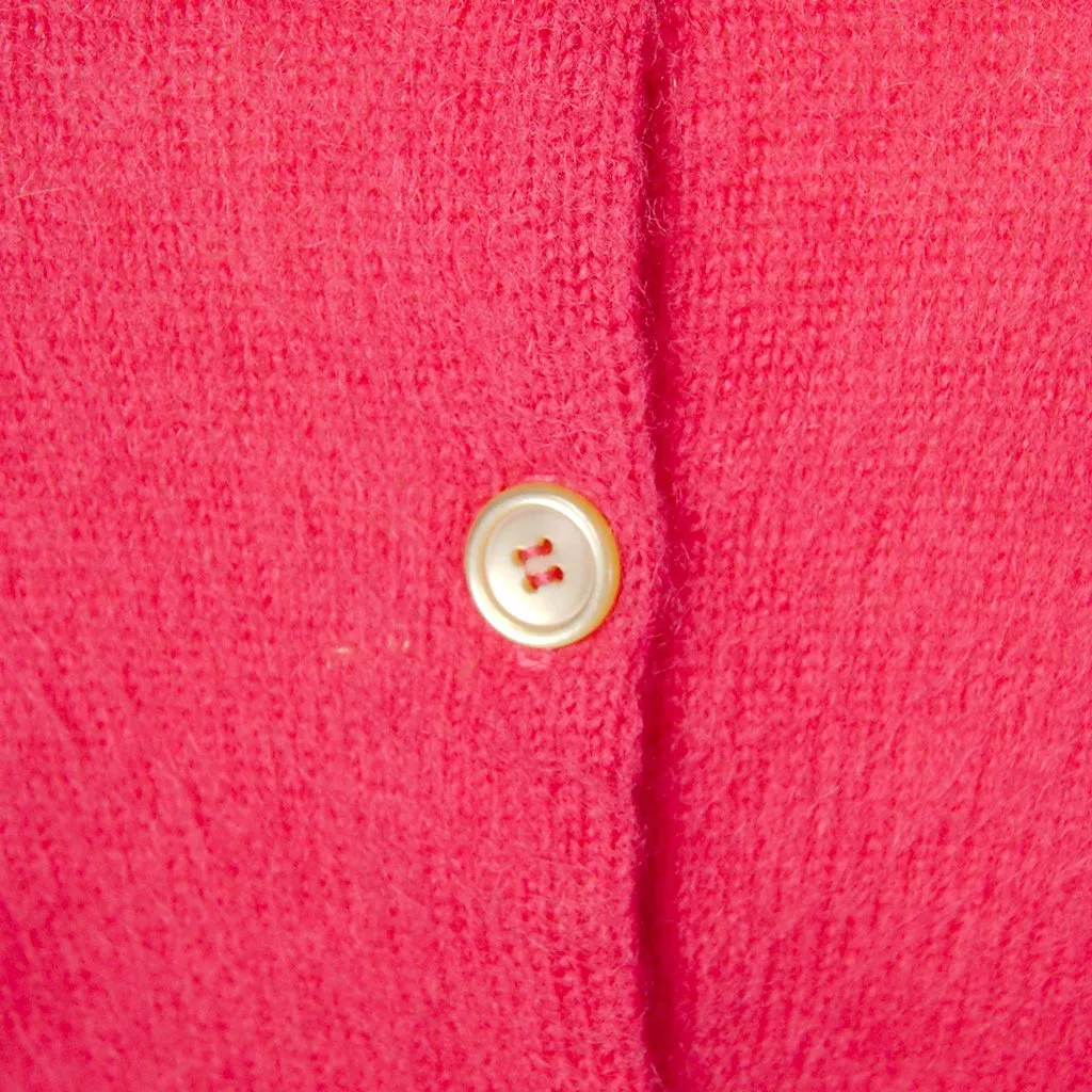 1950s Raspberry Wool Cardigan