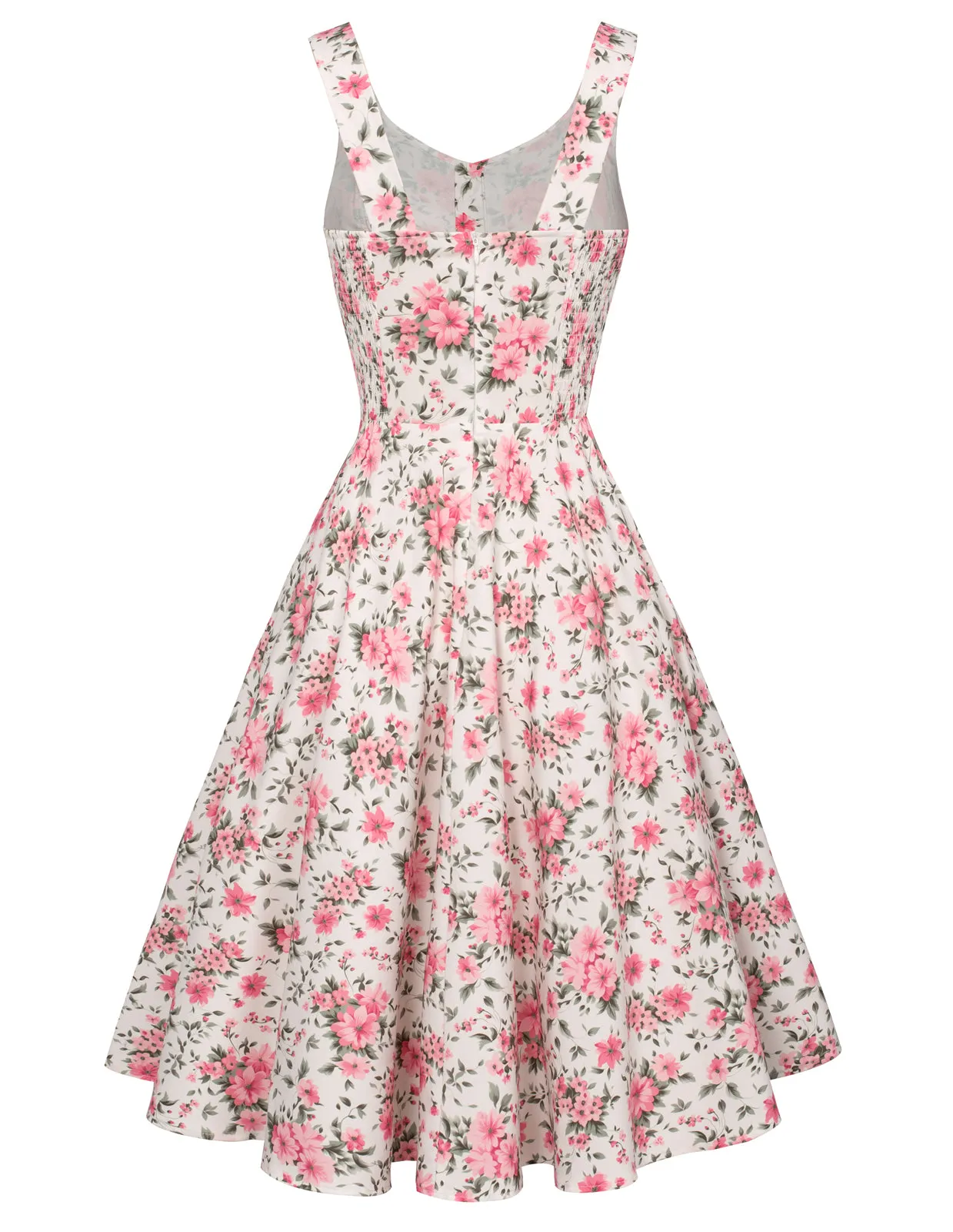 1950s Retro Vintage Floral Patterns Sleeveless Homecoming Dresses Cocktail Party A-Line Dress for Summer