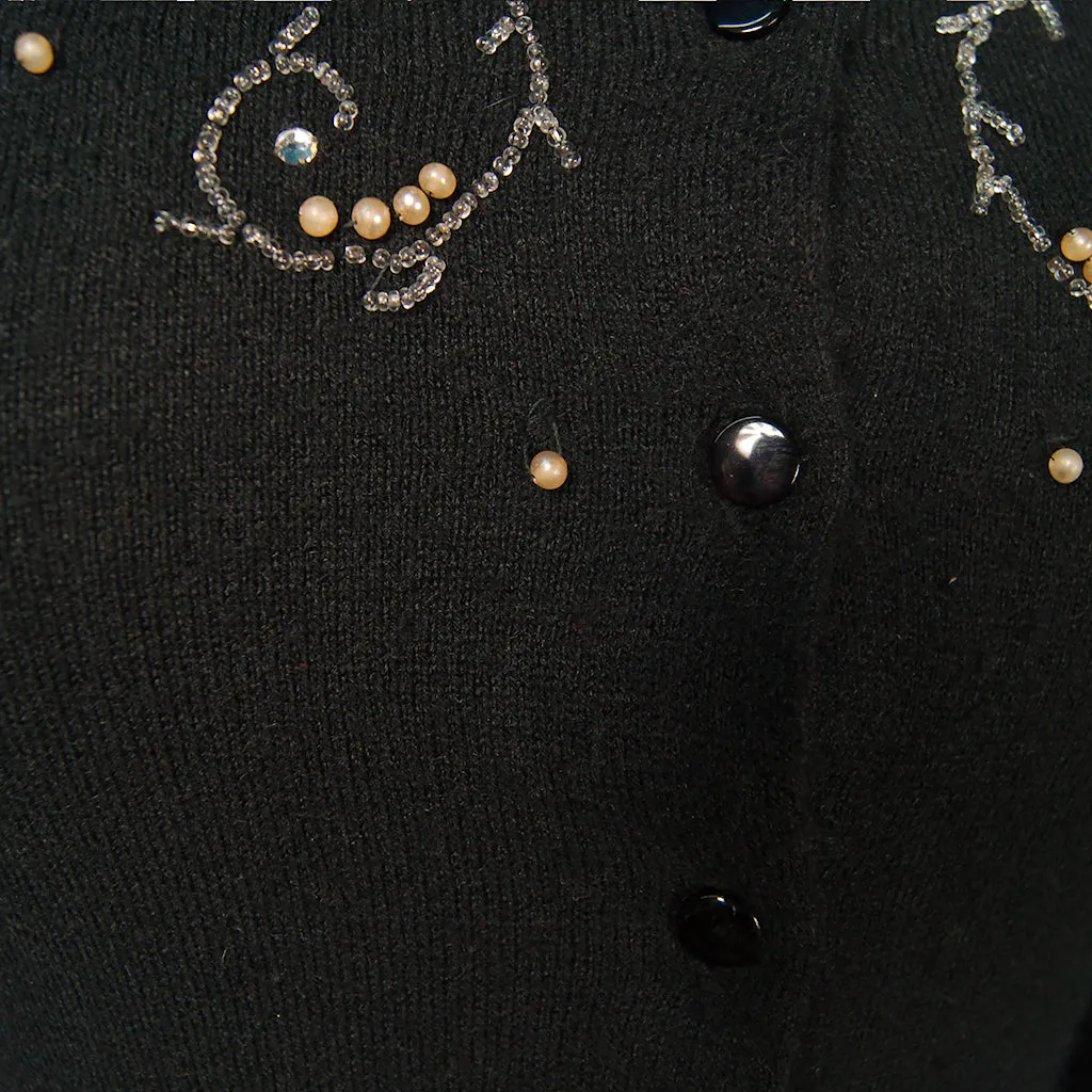 1950s Rhinestone & Pearl Cardi