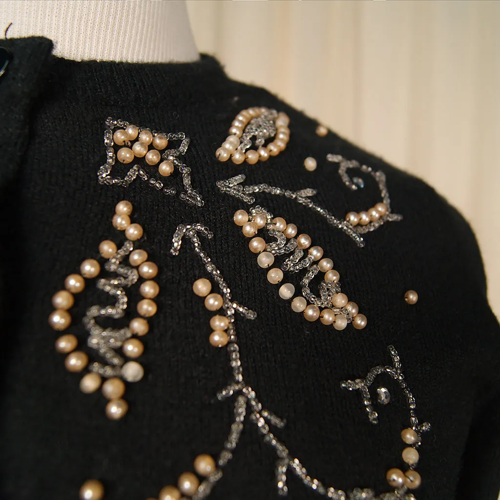 1950s Rhinestone & Pearl Cardi