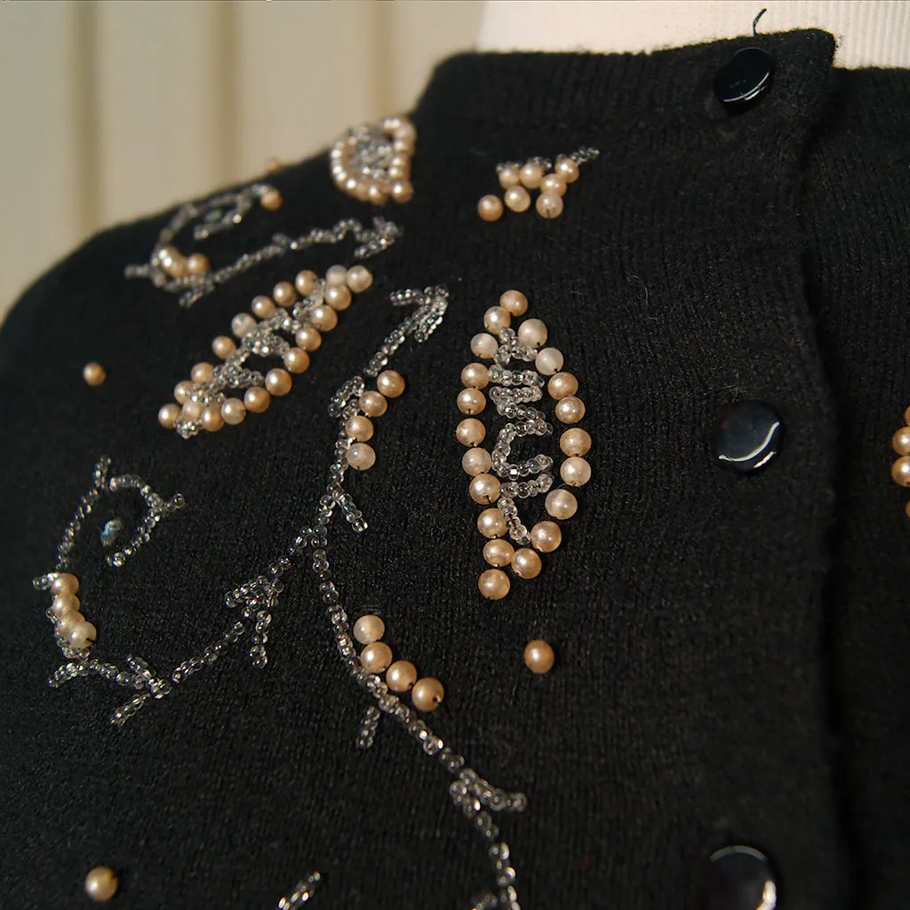 1950s Rhinestone & Pearl Cardi