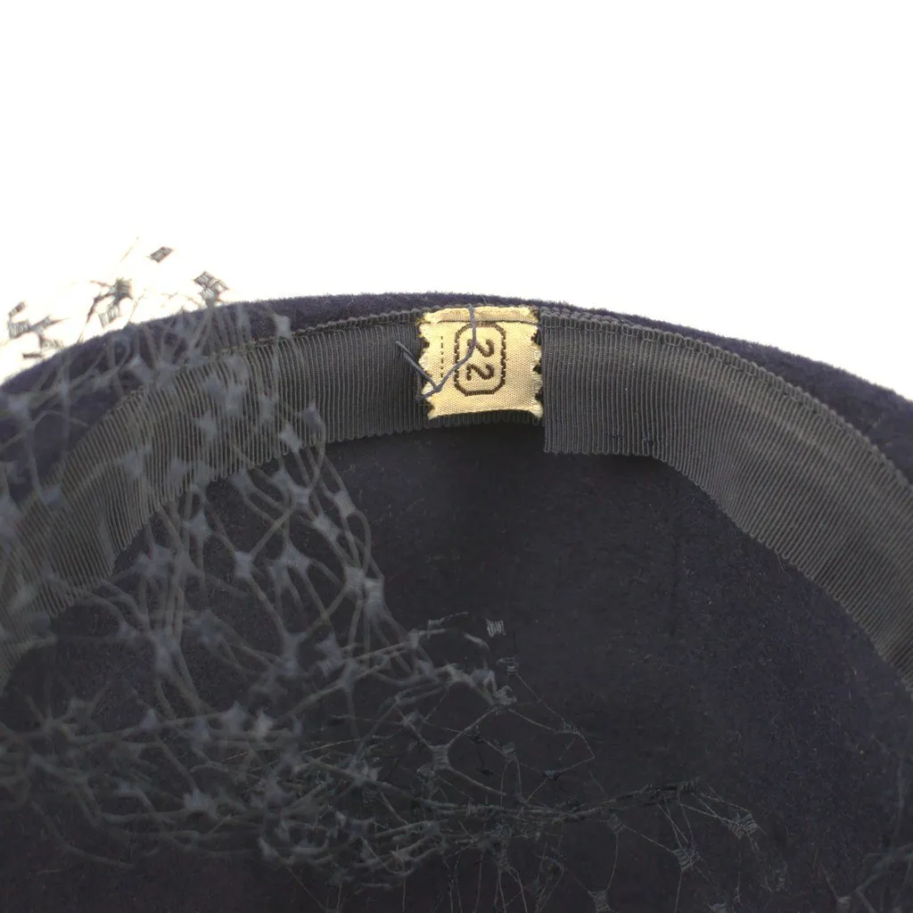 1950s Rich Navy Rhinestone Hat