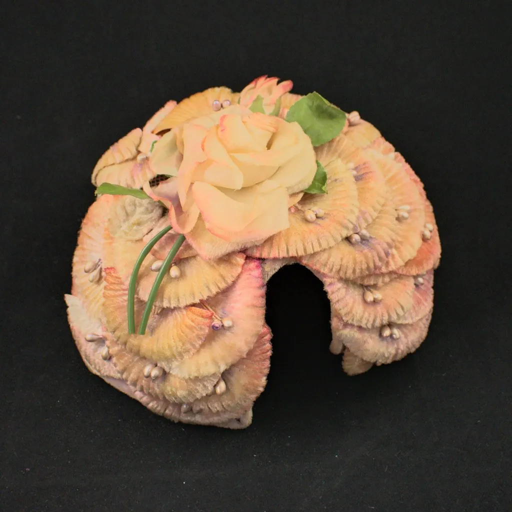 1950s Rose Flower Cap Hat