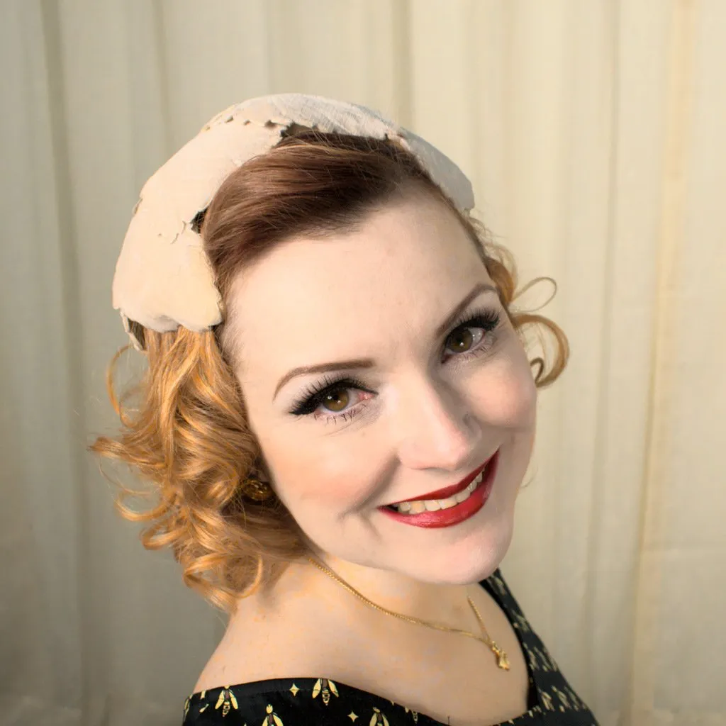 1950s Velvet Leaf Crescent Hat