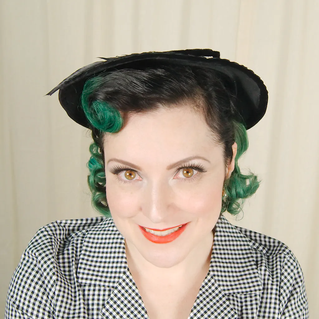 1950s Velvet Platter Hat