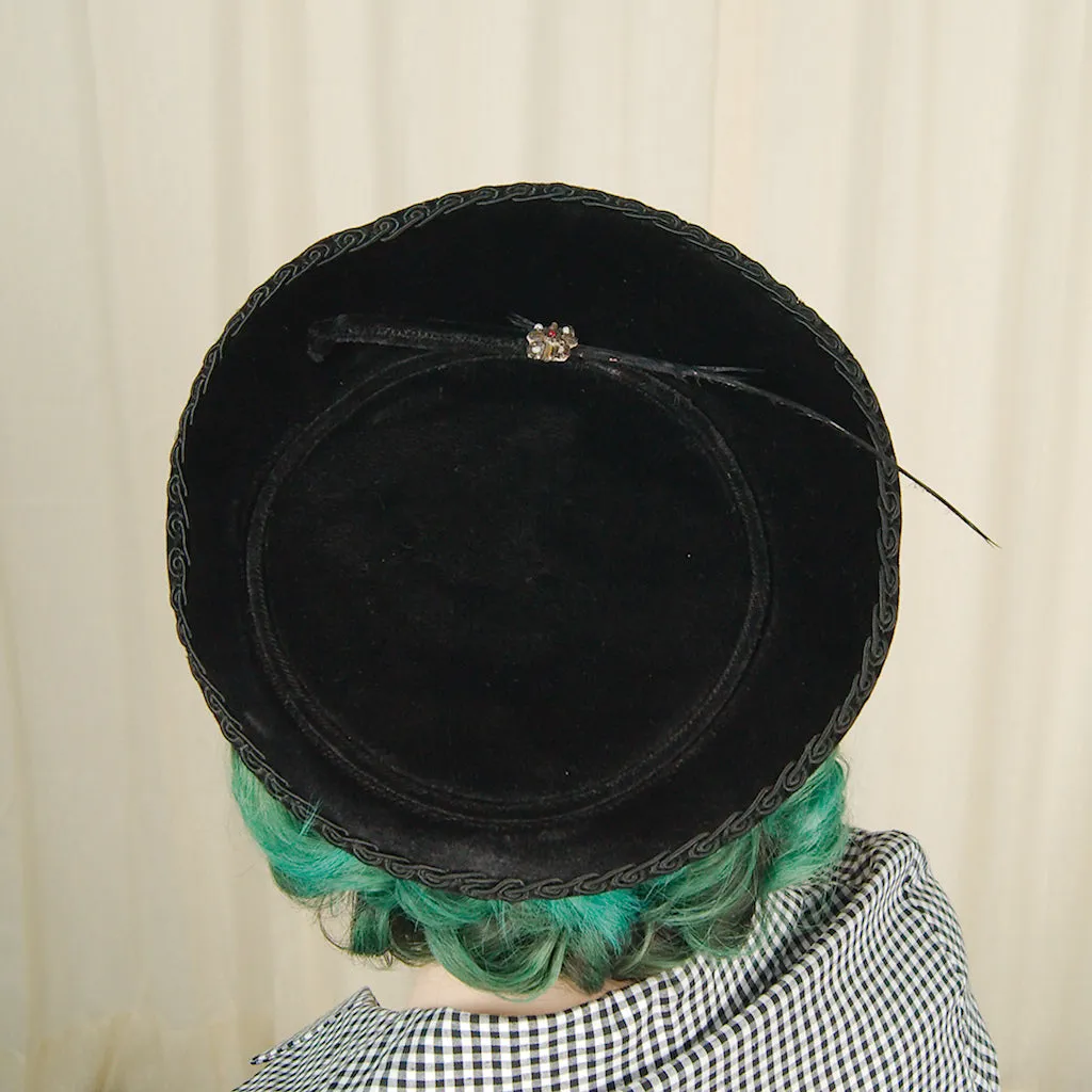 1950s Velvet Platter Hat