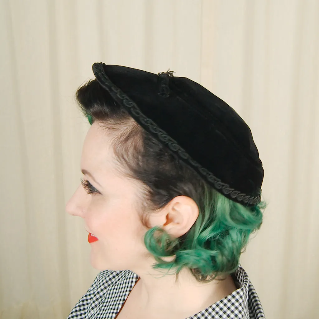 1950s Velvet Platter Hat