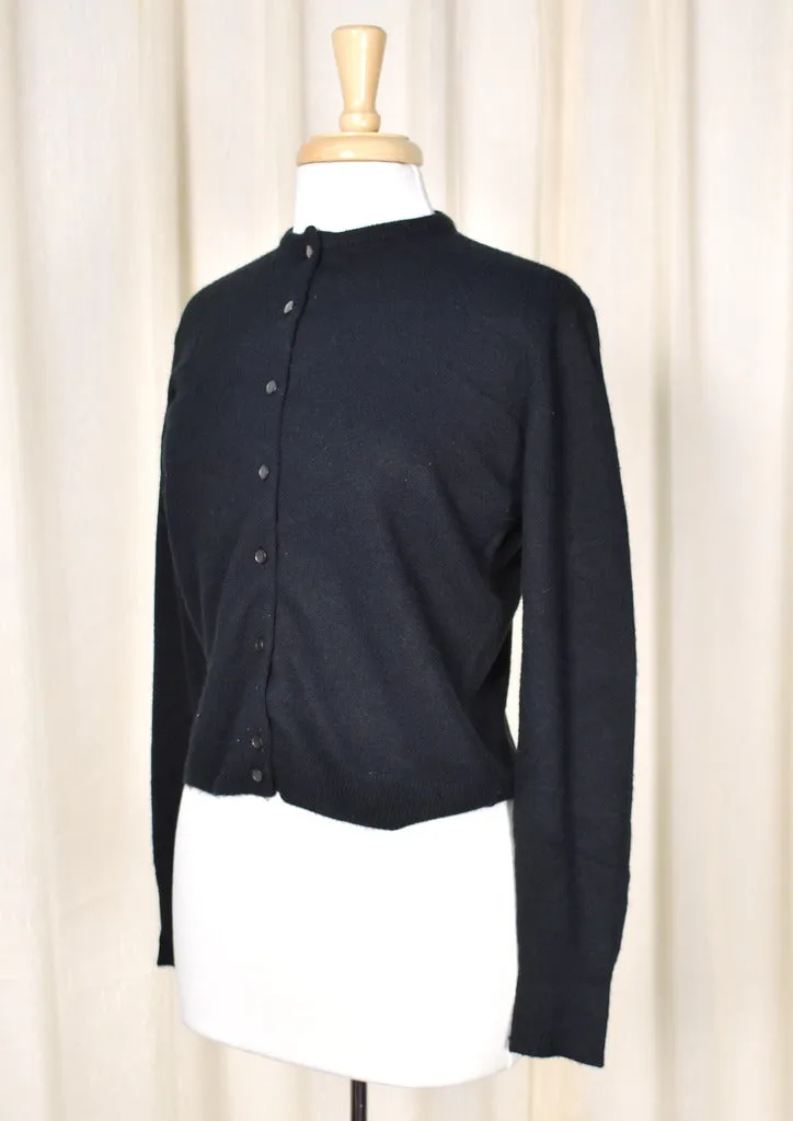 1950s Vintage Basic Black Cardigan