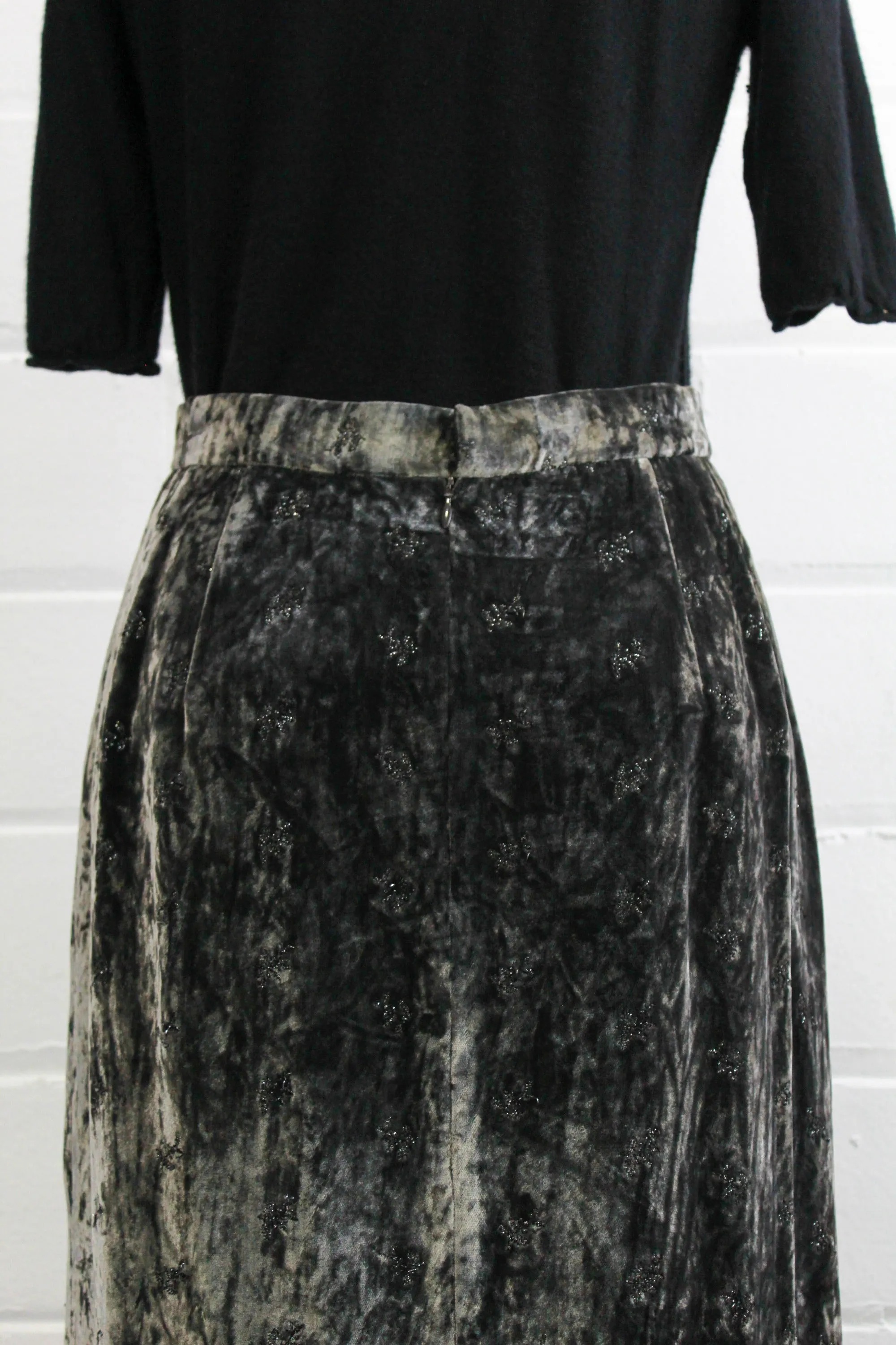 1990s Junya Watanabe Comme des Garcons Velvet Skirt, 28 Waist