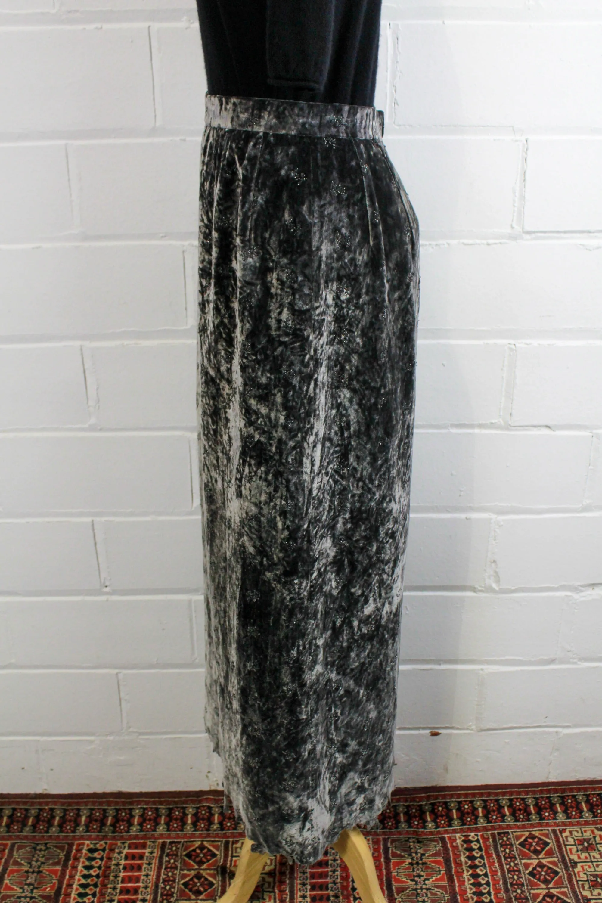 1990s Junya Watanabe Comme des Garcons Velvet Skirt, 28 Waist