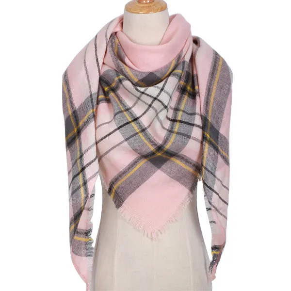 2018 Winter Triangle Scarf For Women Brand Designer Shawl Cashmere Plaid Scarves Blanket Wholesale Dropshipping OL082