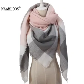 2018 Winter Triangle Scarf For Women Brand Designer Shawl Cashmere Plaid Scarves Blanket Wholesale Dropshipping OL082