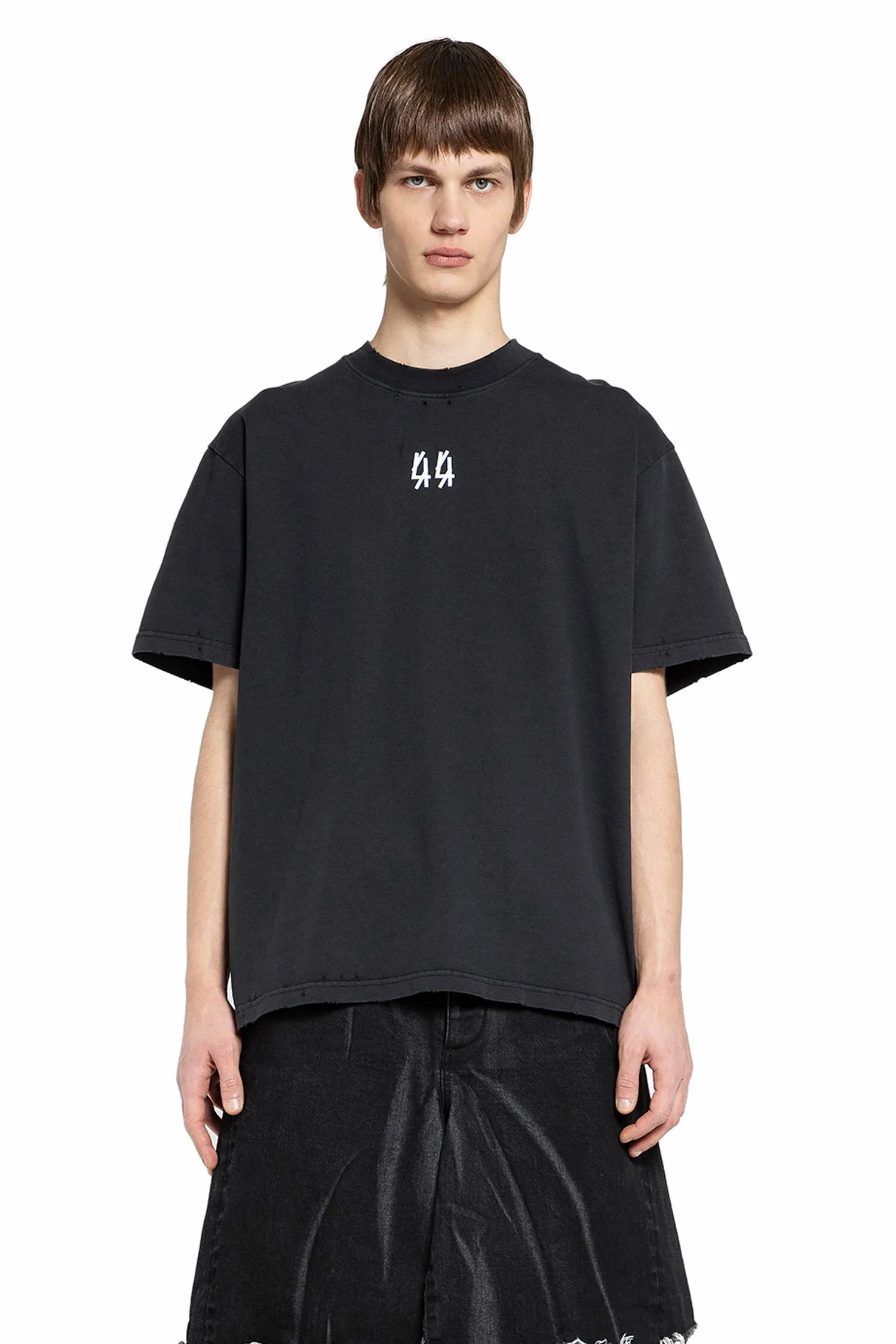 44 LABEL GROUP MAN BLACK T-SHIRTS & TANK TOPS