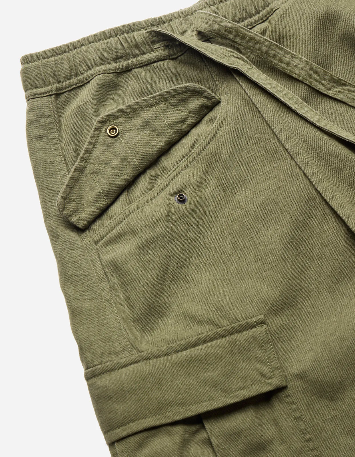 4588 Asym Cargo Hakama Pants Olive OG-107F