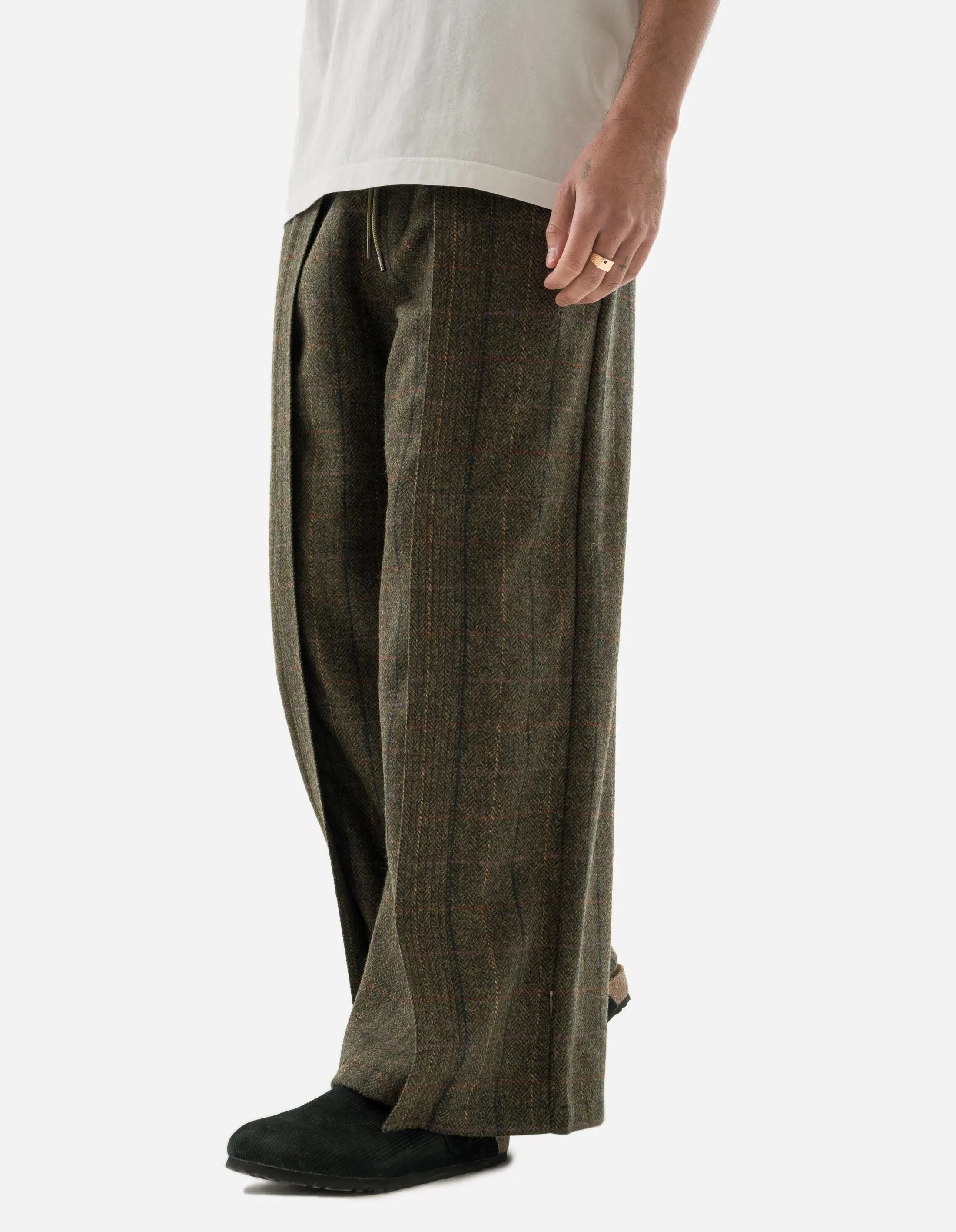 5334 Wool Hakama Track Pants Olive