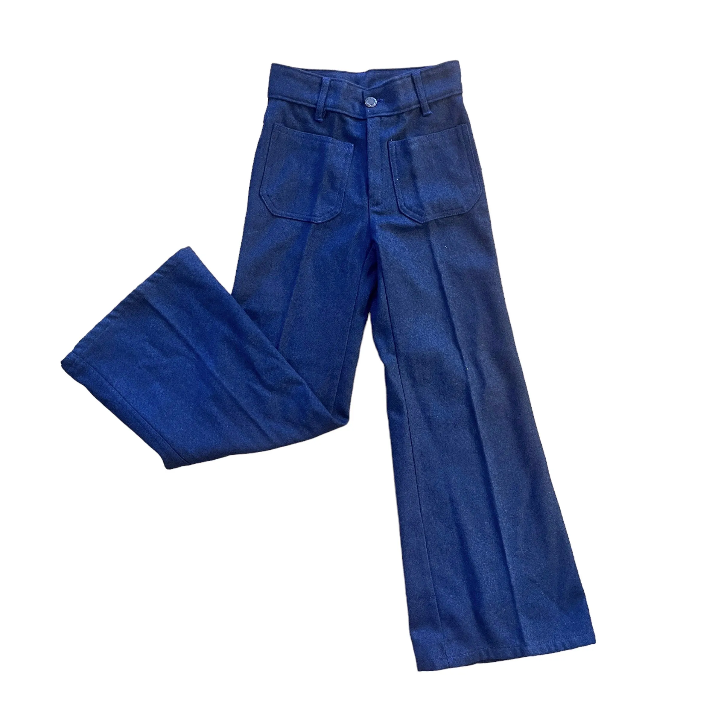 60s Navy Wide Leg Trousers /  6-8Y