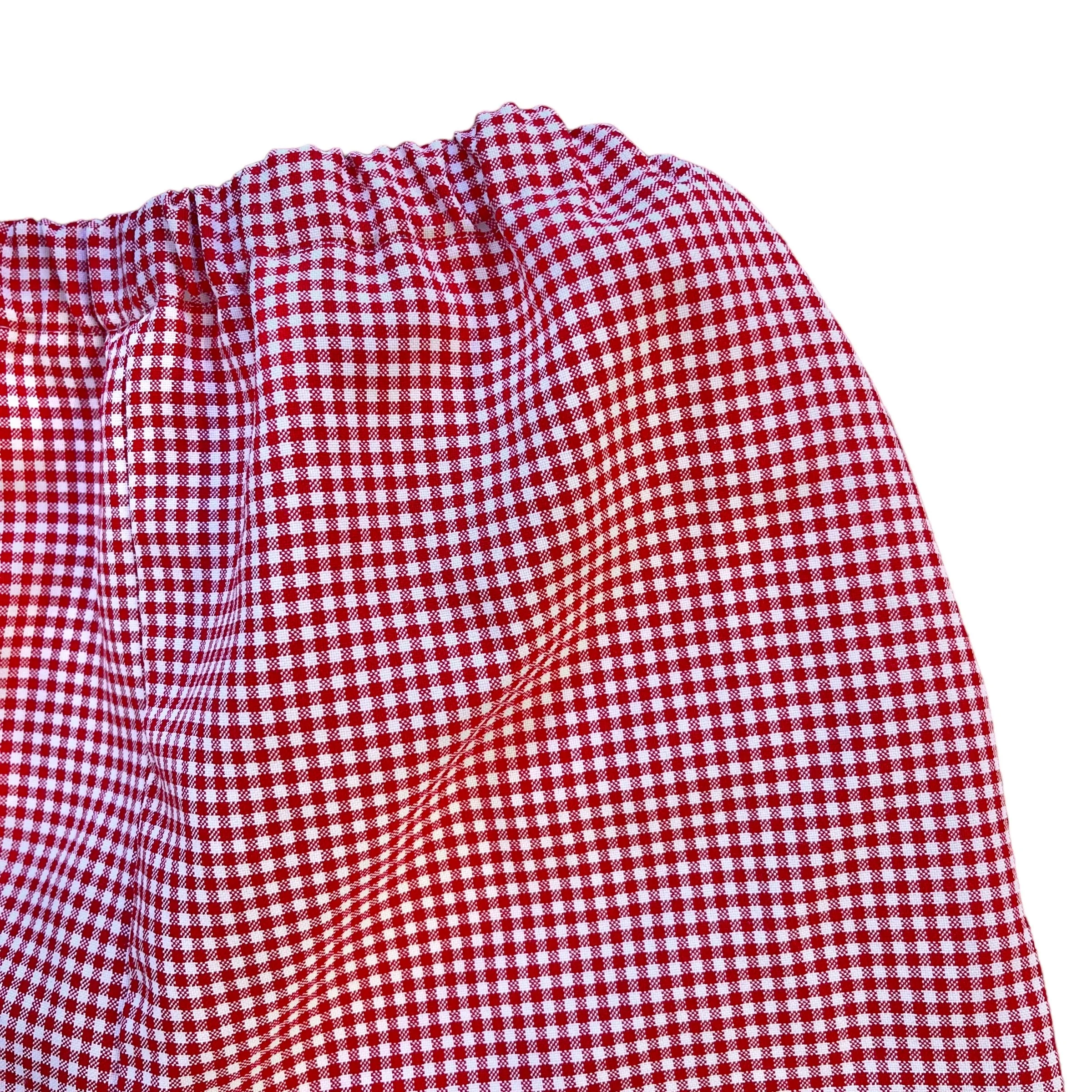 60s Red Gingham Wide Leg Trousers /  6-8Y