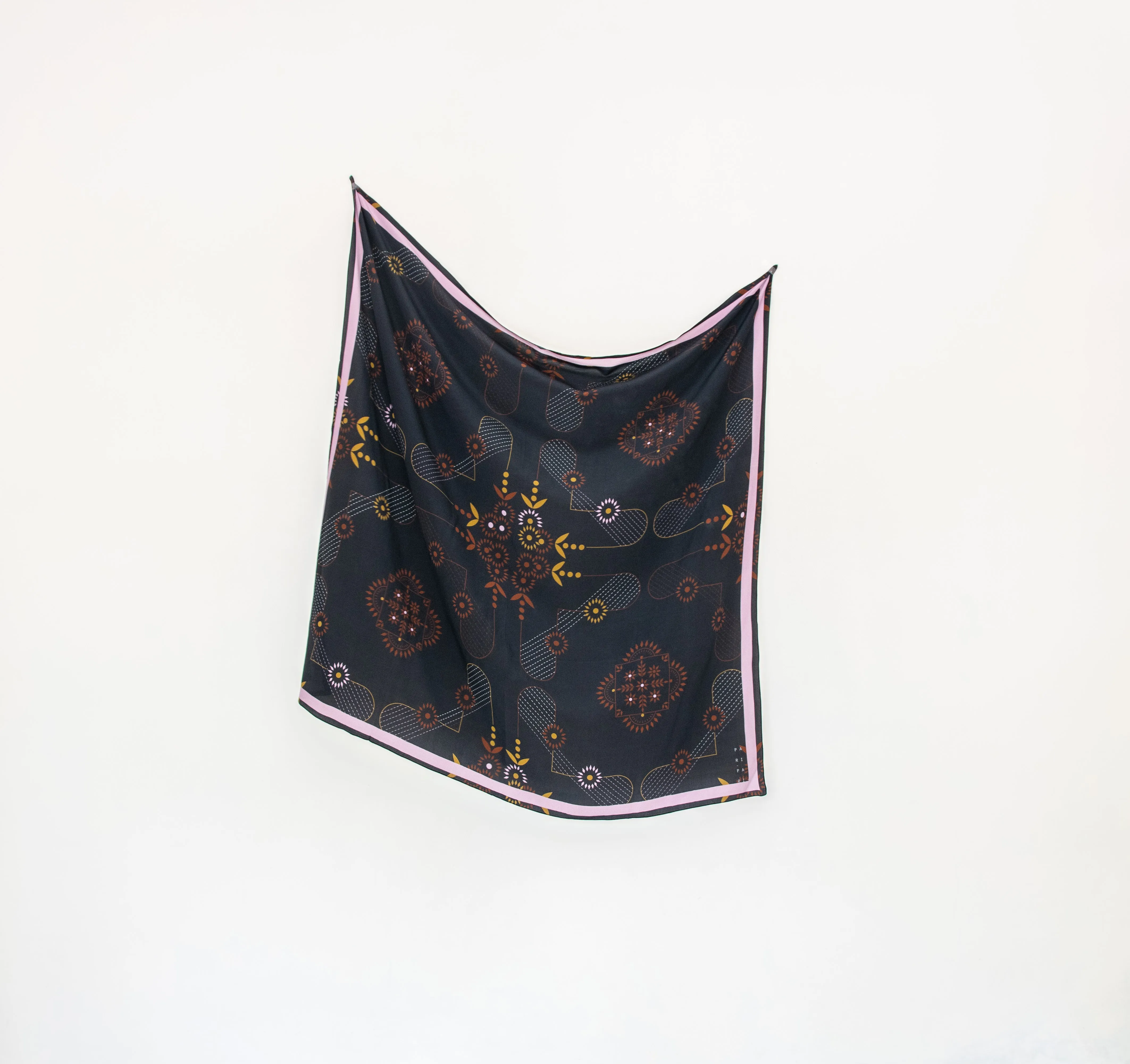 Aaria Charcoal Silk Scarf