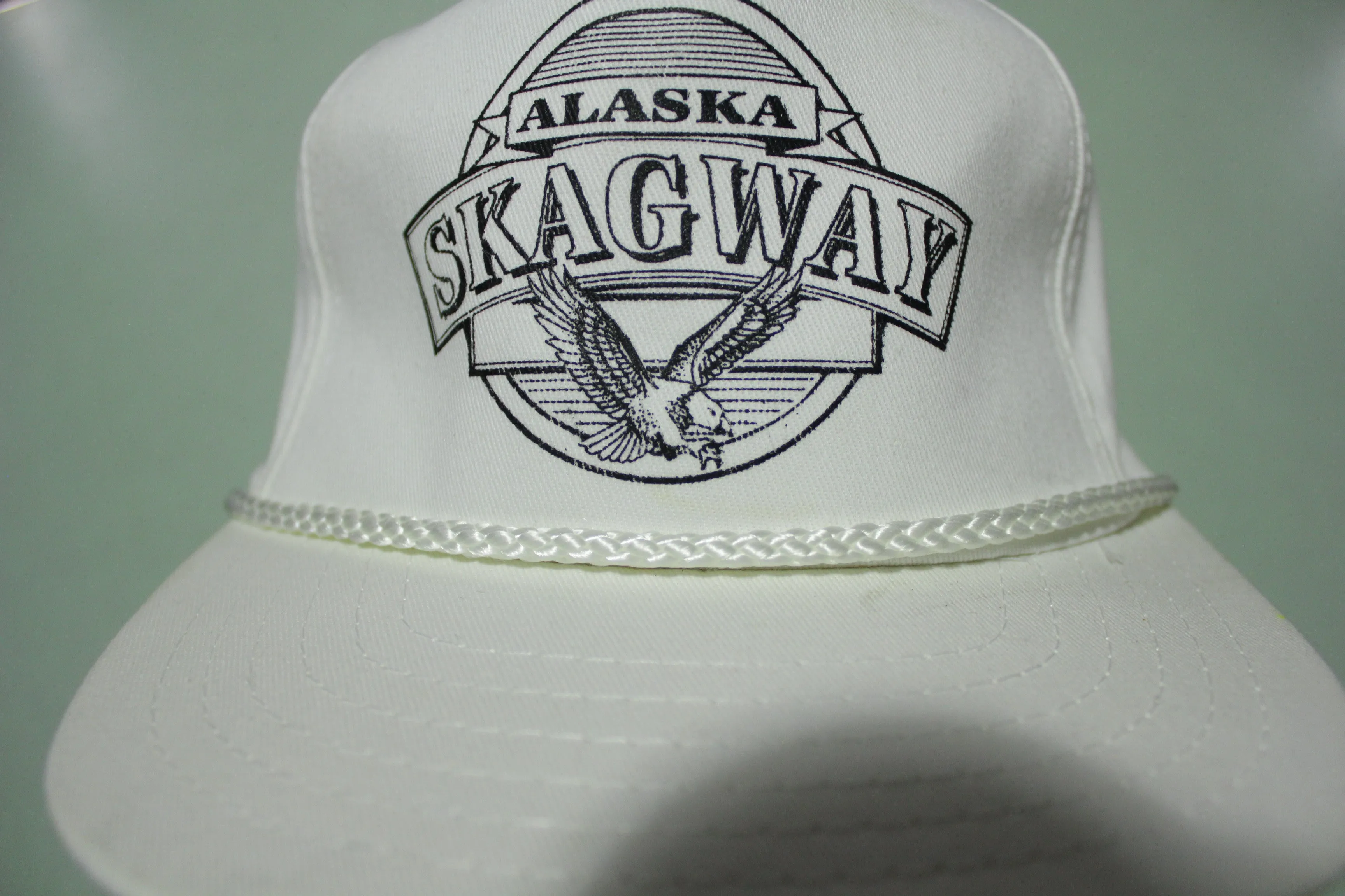 Alaska Skagway Vintage White 80's Adjustable Snap Back Hat