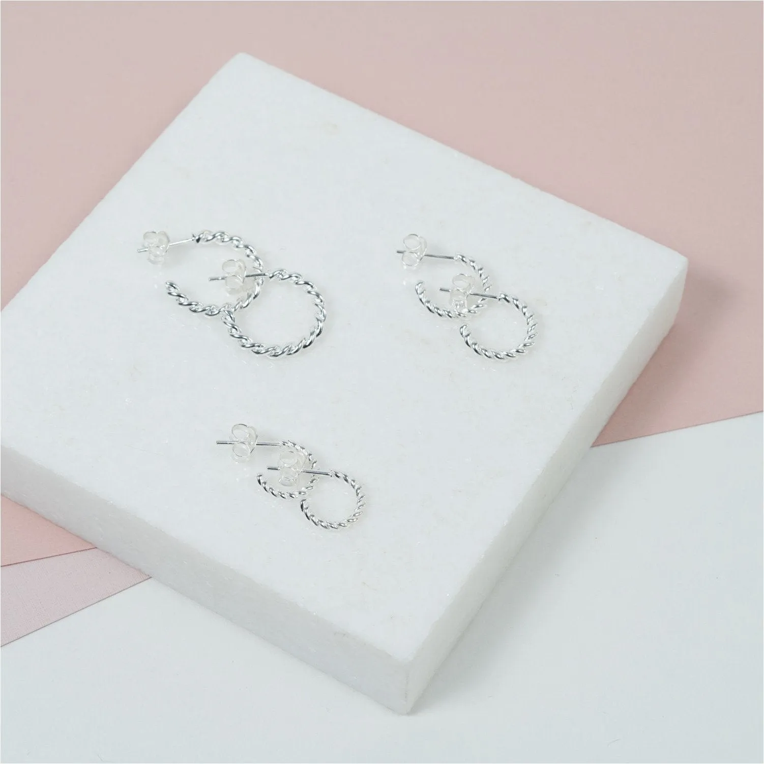 Alhambra Piccolo Twisted Sterling Silver Hoop Earrings