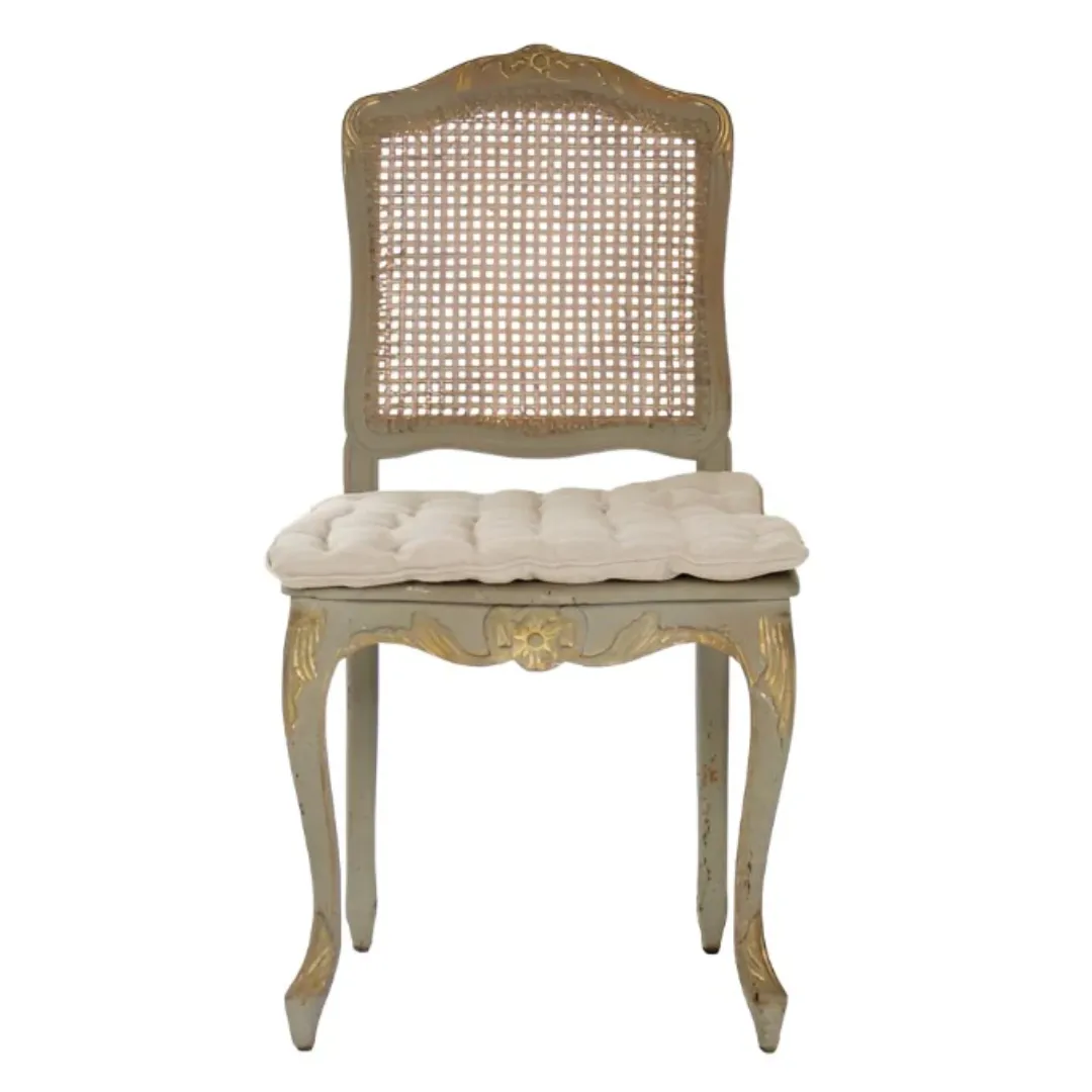 Antoinette Gilded Gray Cane Dining Chair