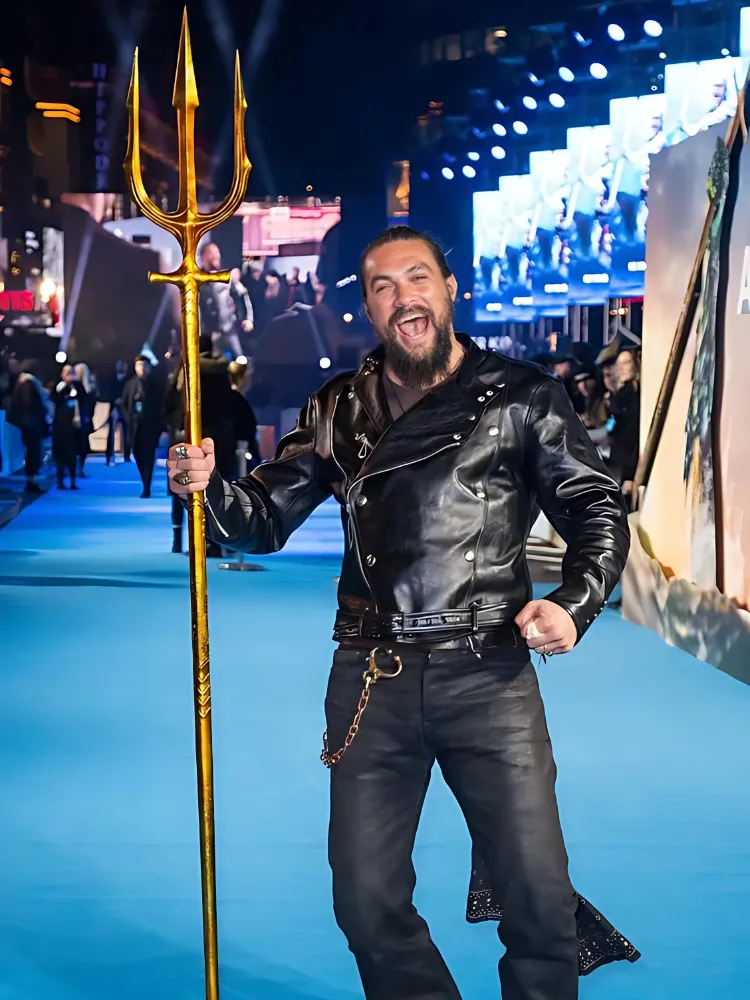 Aquaman Jason Momoa Biker Black Leather Jacket