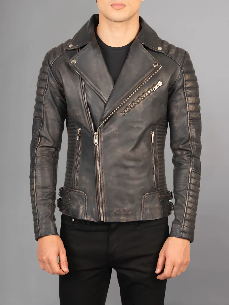 Armand Black Leather Biker Jacket