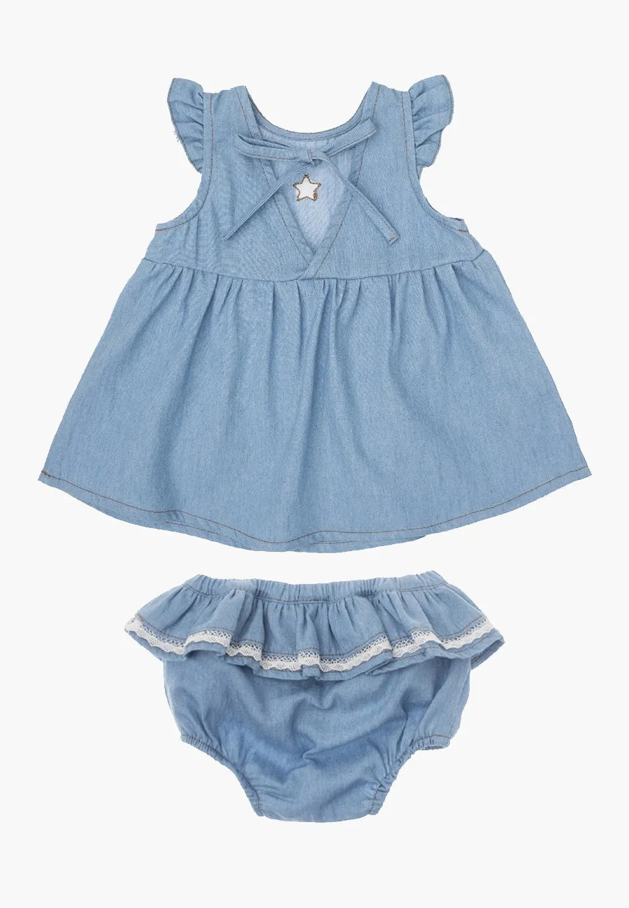 Baby Girl Dress Tocoto Vintage Chambray Set