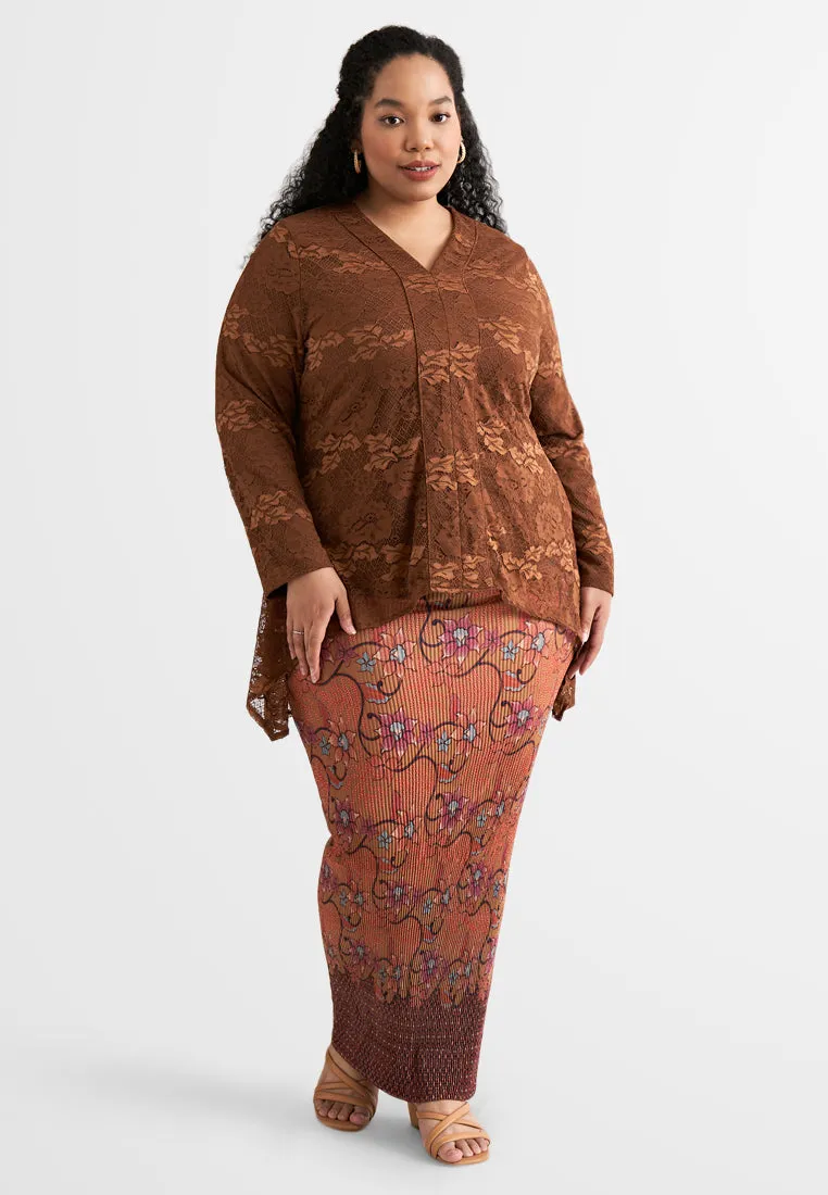 Baigum Pleated Printed Batik Skirt