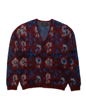 Beams Plus Cardigan Botanical Burgundy