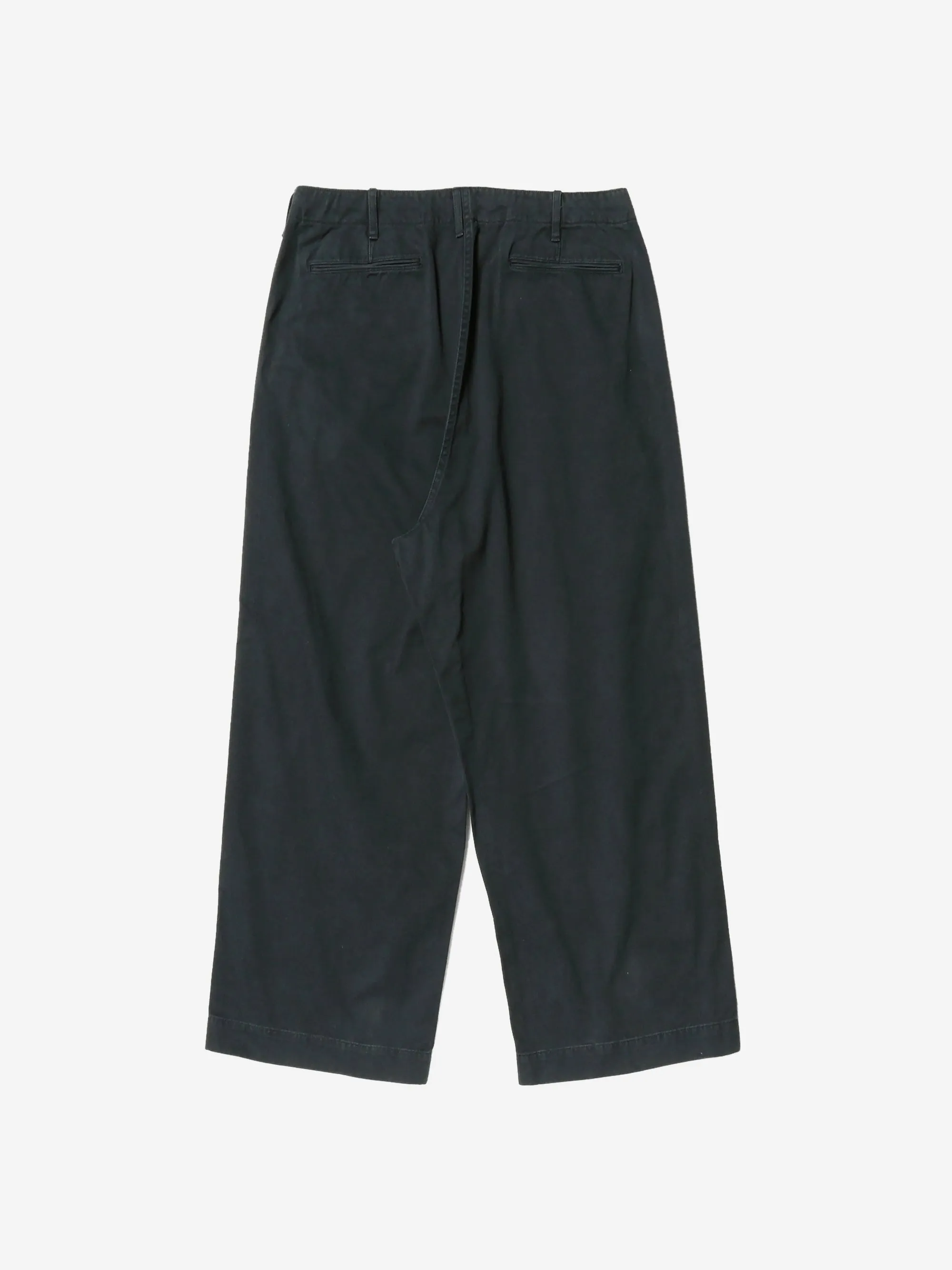 Beams Wide Chino Trousers - Navy