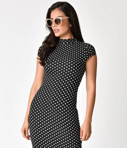 Black and White Polka Dot Dress- LAST ONE!