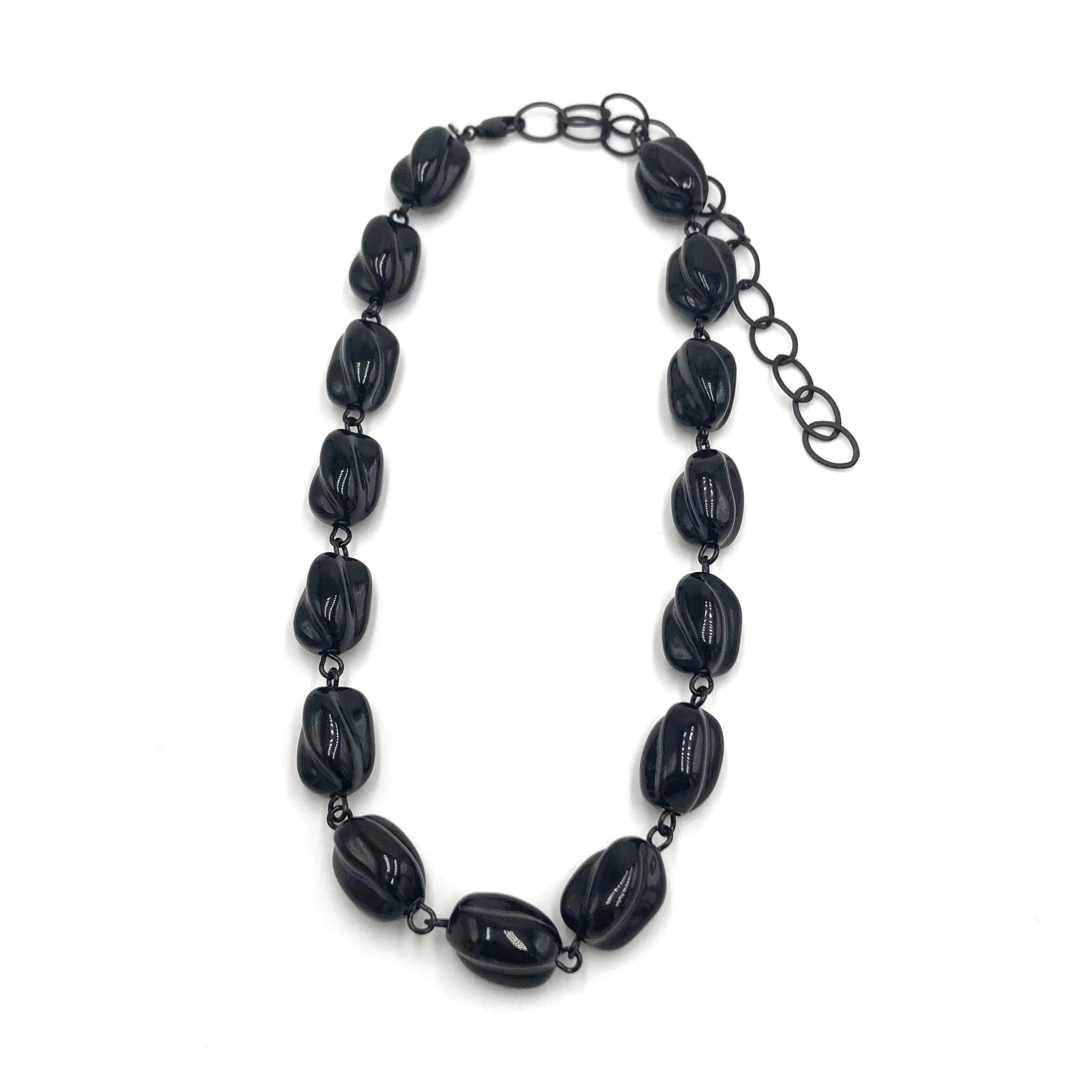 Black Twisted & Carved Amelia Necklace