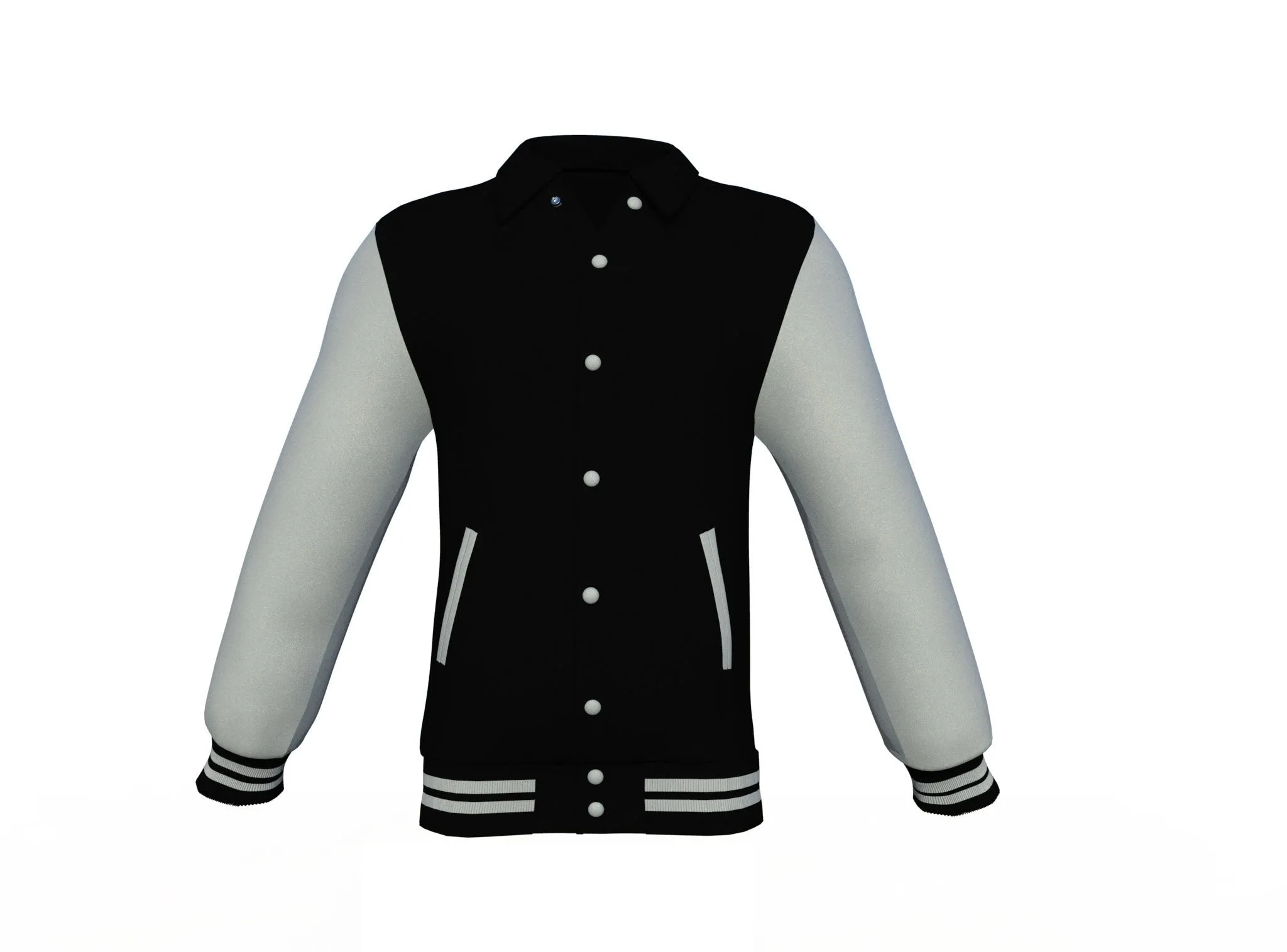 Black Varsity Letterman Jacket with Grey Sleeves