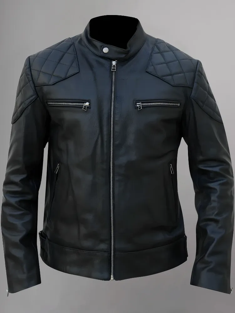 Brand New Men's David Beckham Leather Biker Jacket