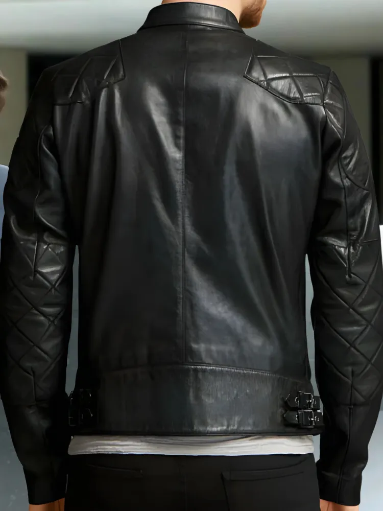 Brand New Men's David Beckham Leather Biker Jacket