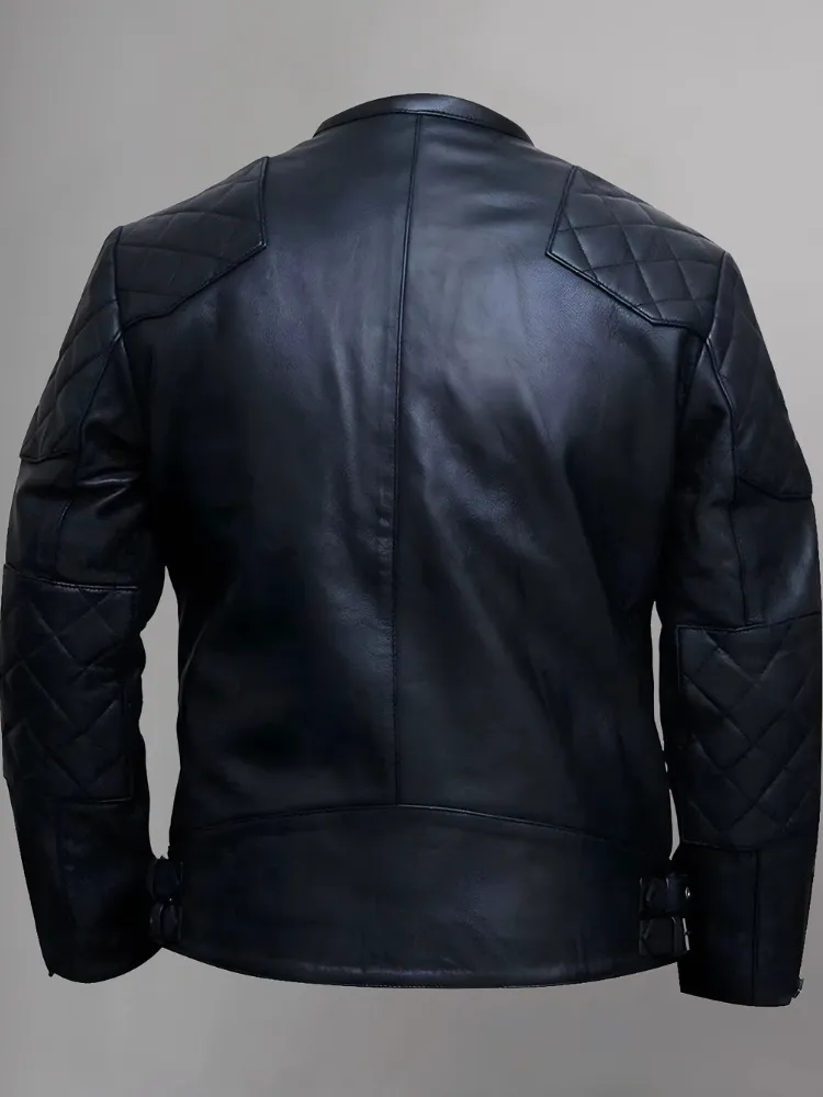 Brand New Men's David Beckham Leather Biker Jacket