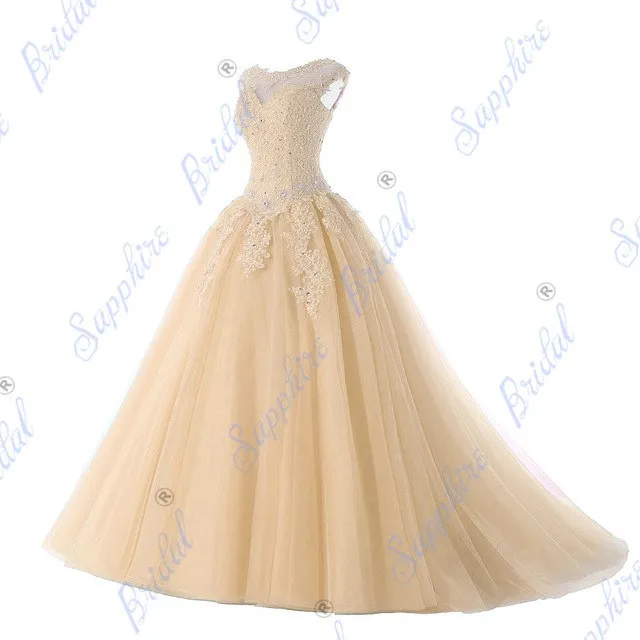 Bridal Long Party Gowns Open Back Coral Quinceanera Dress