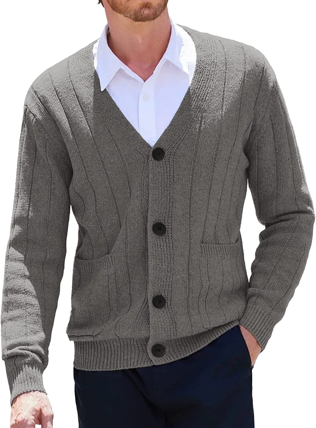 Cardigan Knit V Neck Button up Sweaters (US Only)