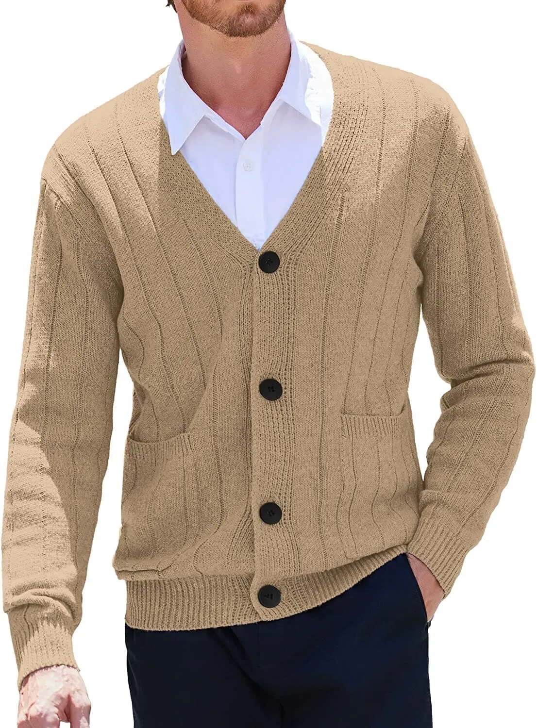 Cardigan Knit V Neck Button up Sweaters (US Only)