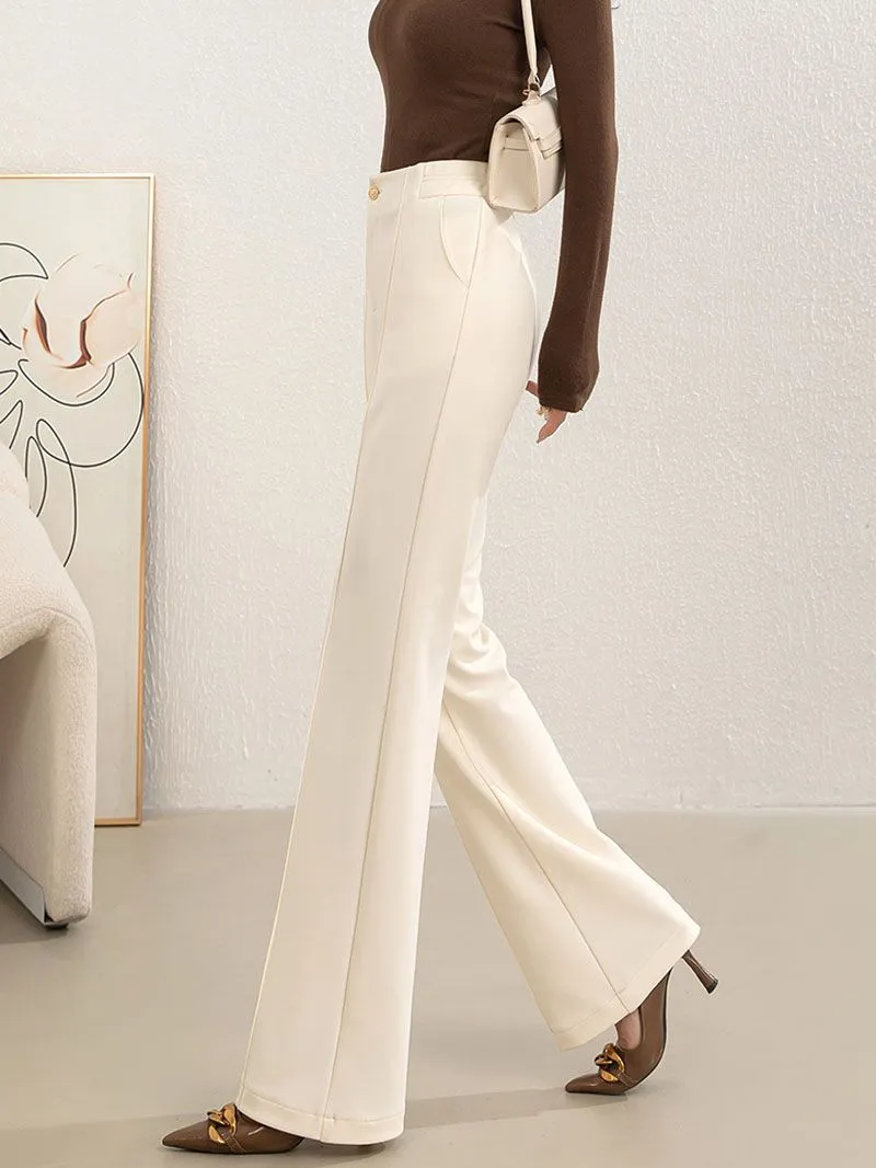 Casual Slimming Ribbed Wide Straight Leg Pants