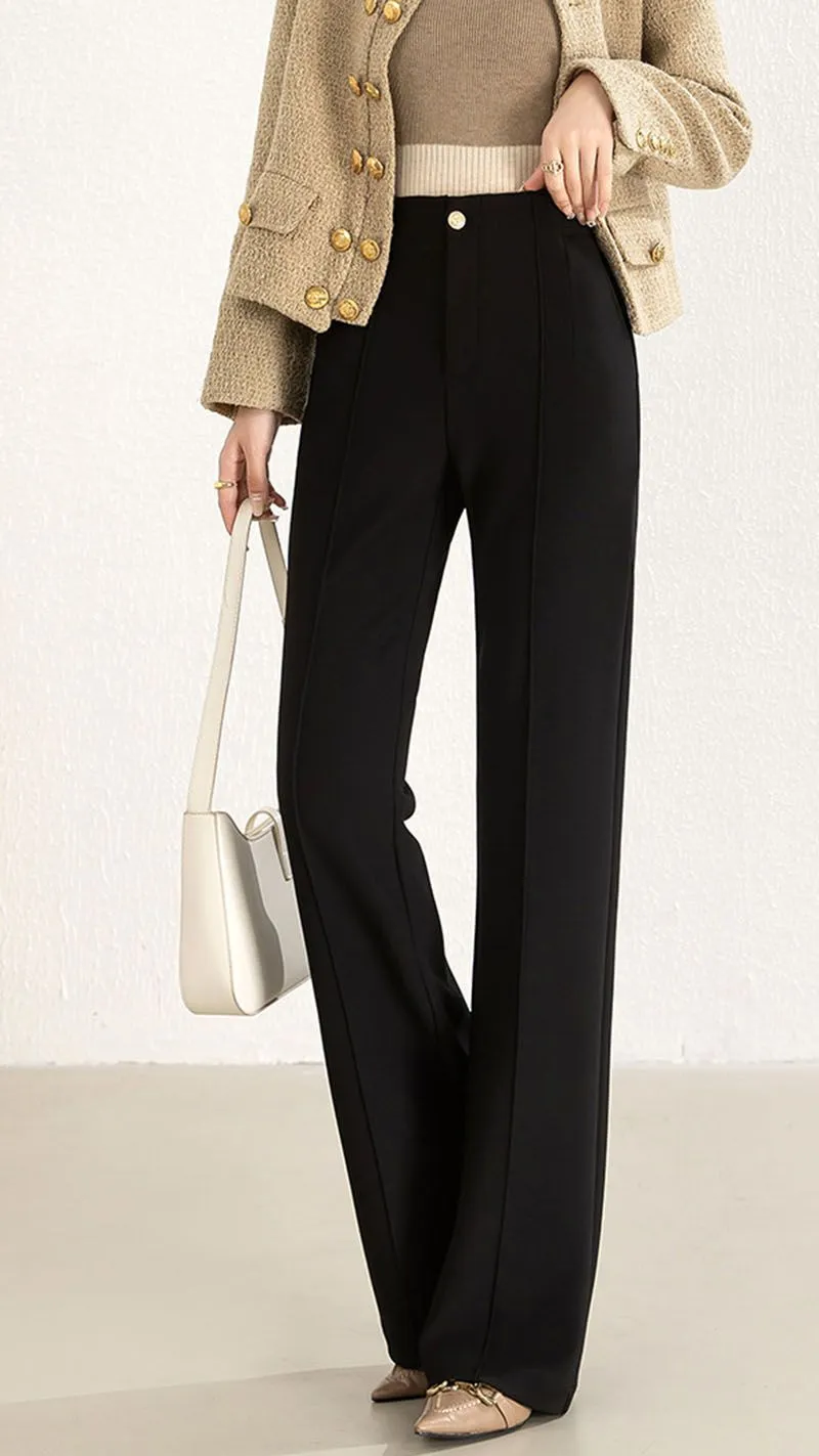 Casual Slimming Ribbed Wide Straight Leg Pants