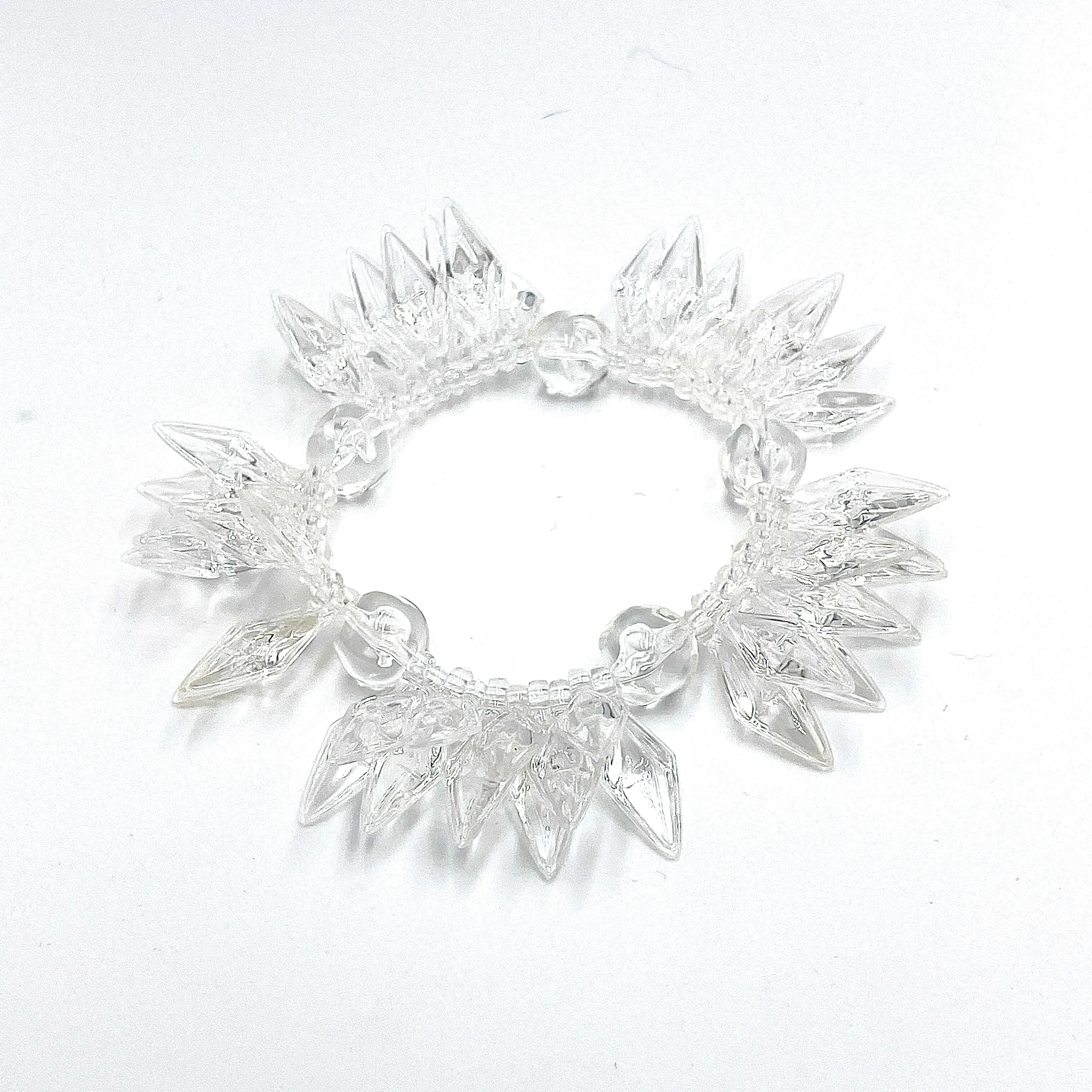 Clear Spiked Cha Cha Stretch Bracelet